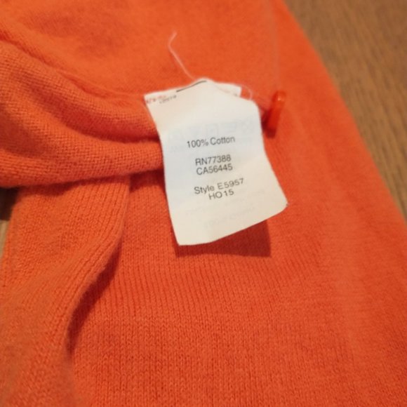 J Crew Orange Caryn Cardigan 100% cotton Size S - Picture 3 of 5